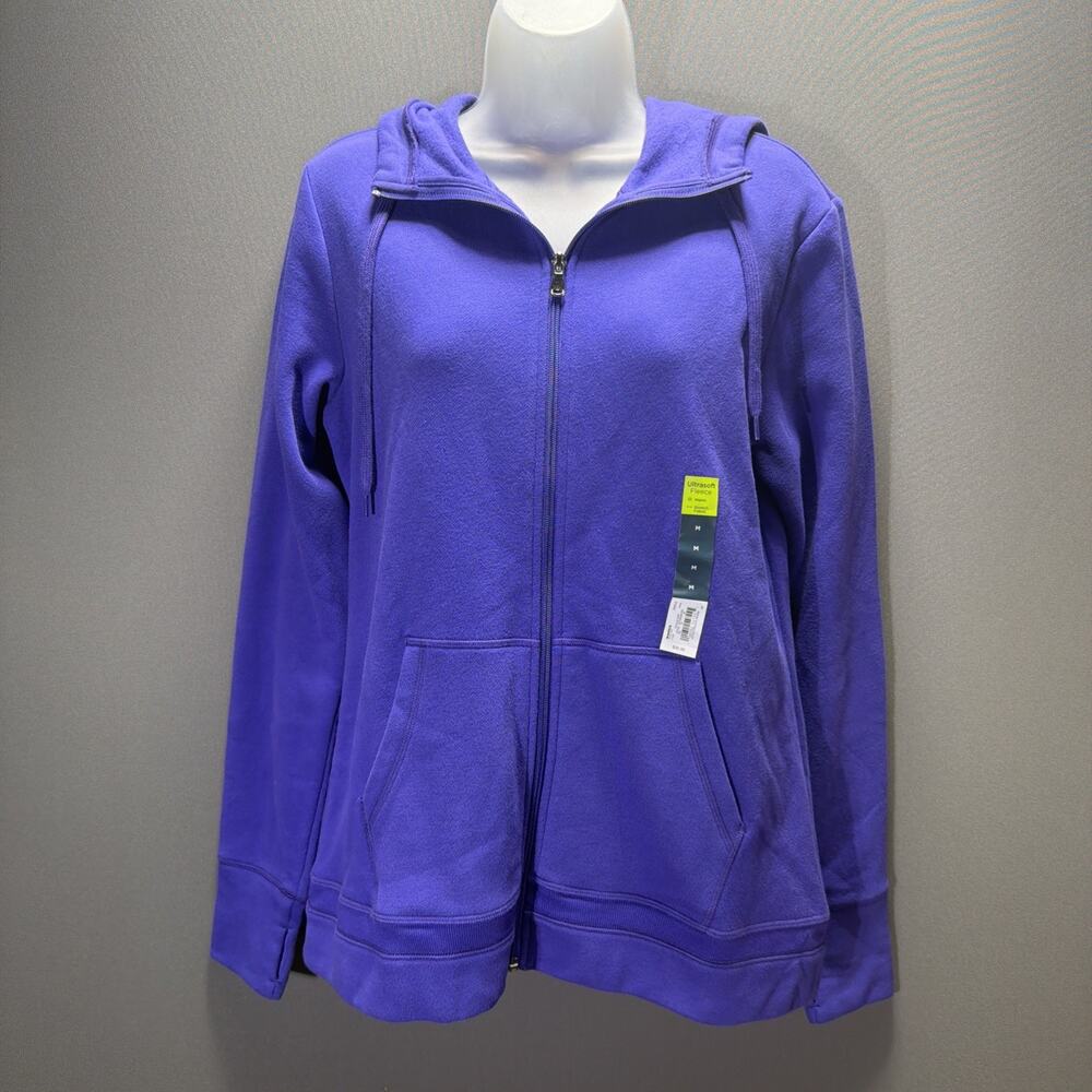 Tek Gear Women Ultrasoft Fleece Hoodie Full Zip Blake Grape Size M New W Tags